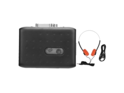 Reproductor Y Grabadora De Casetes Portátil Usb-c Con Convertidor De Mp3, Micrófono Y Grabación Inversa - Negro