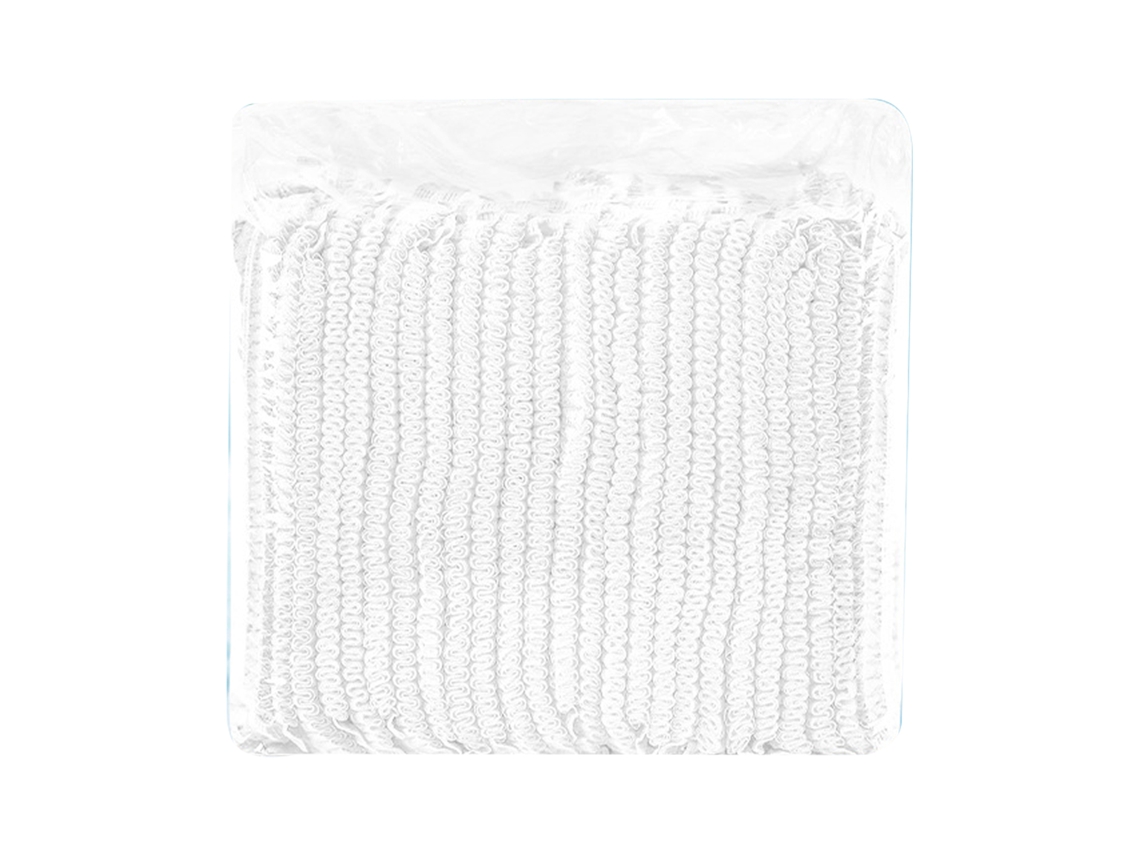 100 Gorros Desechables De Tela No Tejida Con Dos Bandas Elásticas, Alta Elasticidad, Cubrecabezas Para Salones De Belleza Y Fábricas, Color Blanco, 53 Cm (21 Pulgadas)