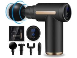 Masajeador Portátil Tejidos Profundos, 4 Cabezales, 6 Velocidades, Pantalla Táctil Lcd, Recargable Inalámbrico, Espalda/hombro/cuello