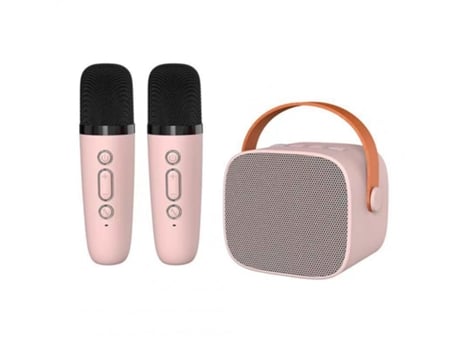 Altavoz Bluetooth Máquina de karaoke portátil con micrófono inalámbrico, reproductor de música Mp3 para niños y niñas, regalo rosa 1 a 2