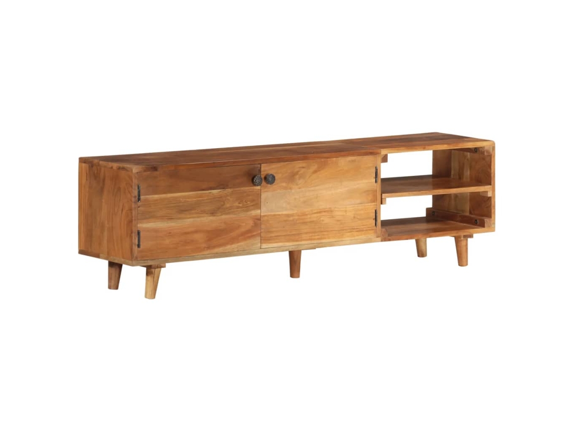 Mueble de Armario Tv 140X30X40 Cm Acacia Maciza con Acabado a Miel