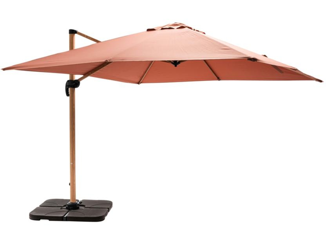 Parasol De 3x3m Y 4 Losas Para Llenar Color Madera Arcilla