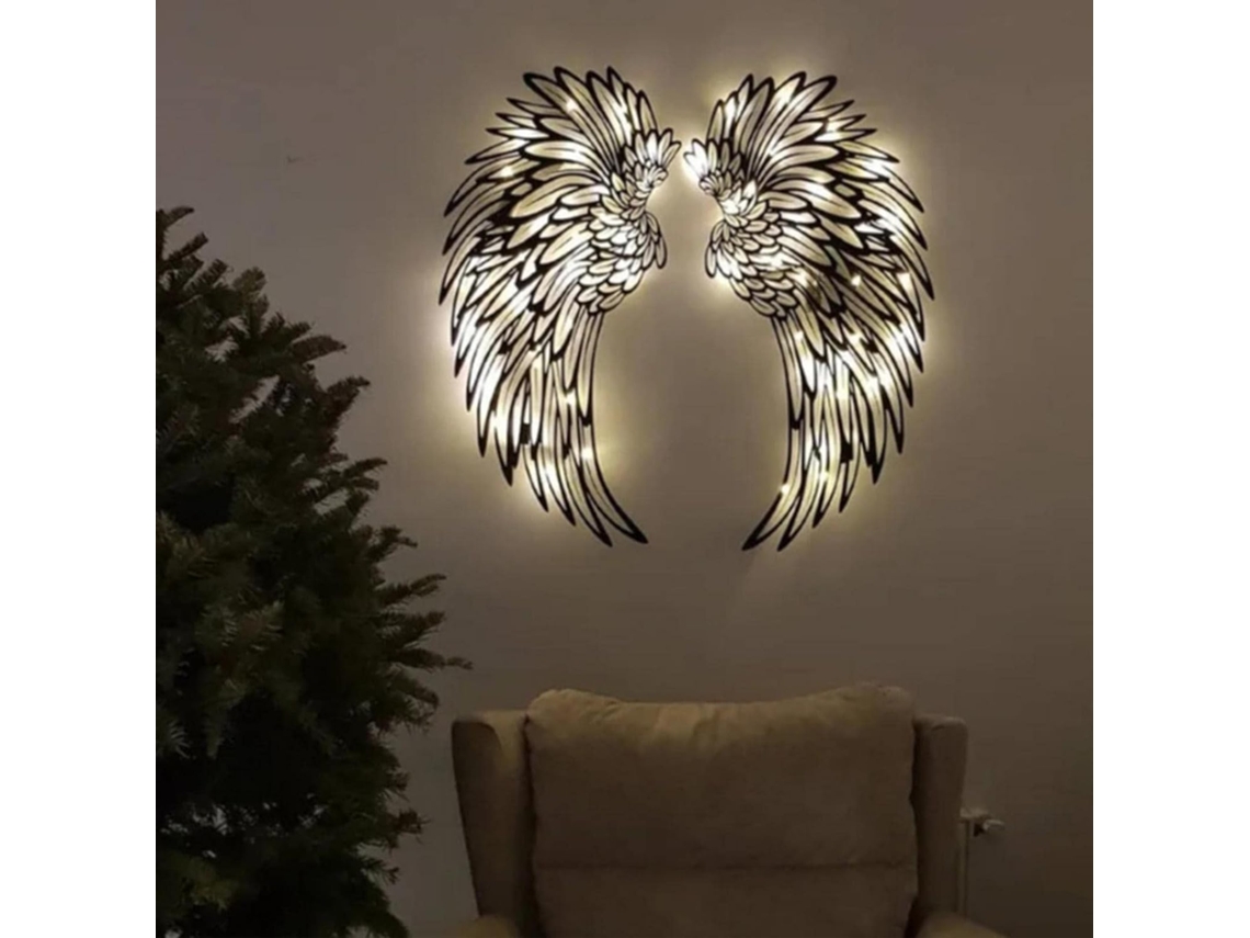 Alas de ángel de metal elegantes, decoración elegante para interiores y exteriores, diseño hueco, fácil instalación, el regalo perfecto para cualquier espacio.