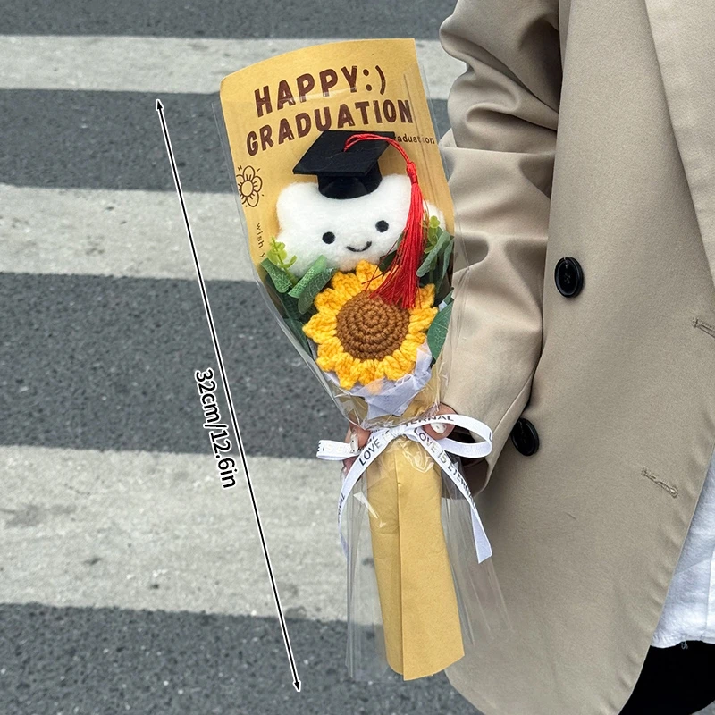 Ramos De Flores De Ganchillo, Ramos De Graduación, Regalos De Graduación Hechos A Mano Con Ganchillo