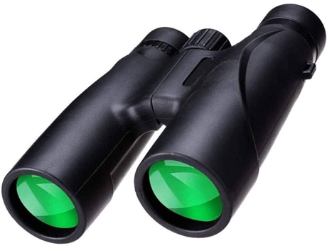 Prismáticos ENKERS Monoculares 12X50 HD con luz LED roja para visión nocturna Monocular impermeable con soporte para teléfono con brújula - Negro