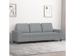 Sofá De 3 Plazas De Tela Gris Claro 180 Cm