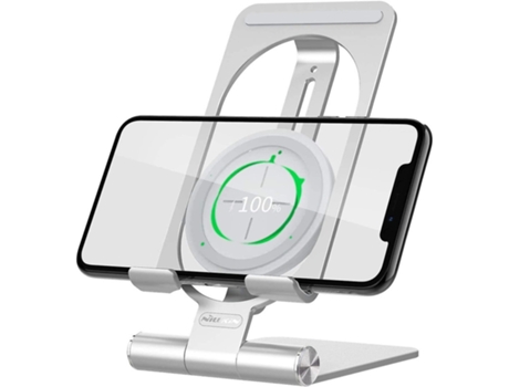 Soporte de teléfono con cargador inalámbrico ajustable 2 en 1 soporte de carga inalámbrico Compatible con Iphone 12 Pro Max/12 Pro Samsung BISBISOU...
