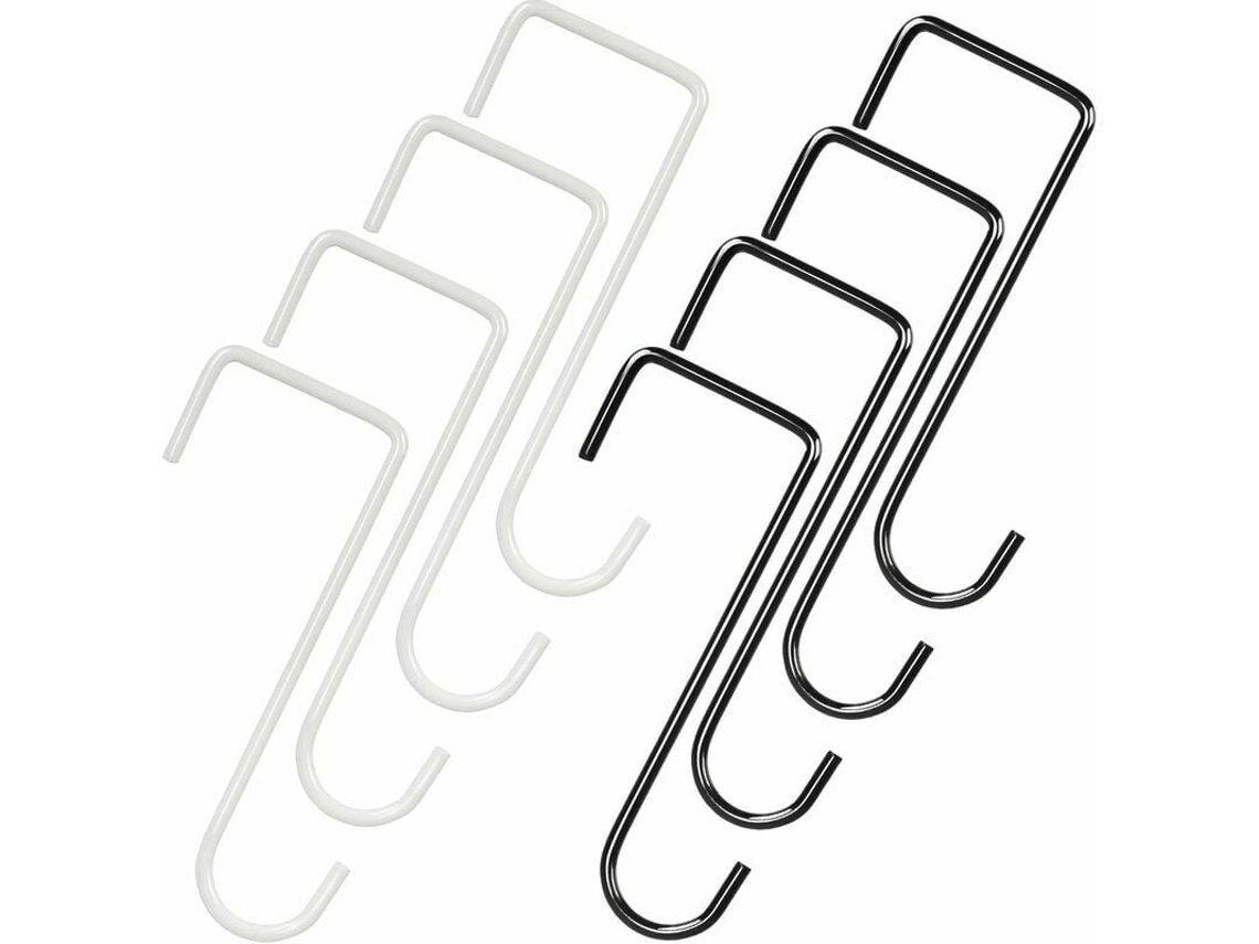 VVJIJILLY 8 Ganchos Para Cercado, Suportes Para Plantas, Pendurar Vasos, Alimentadores De Pássaros, Branco E Preto