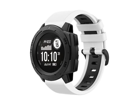 Correa para Garmin Instinct 22mm Correa de reloj deportiva de silicona bicolor blanco-negro VENISYMLIS