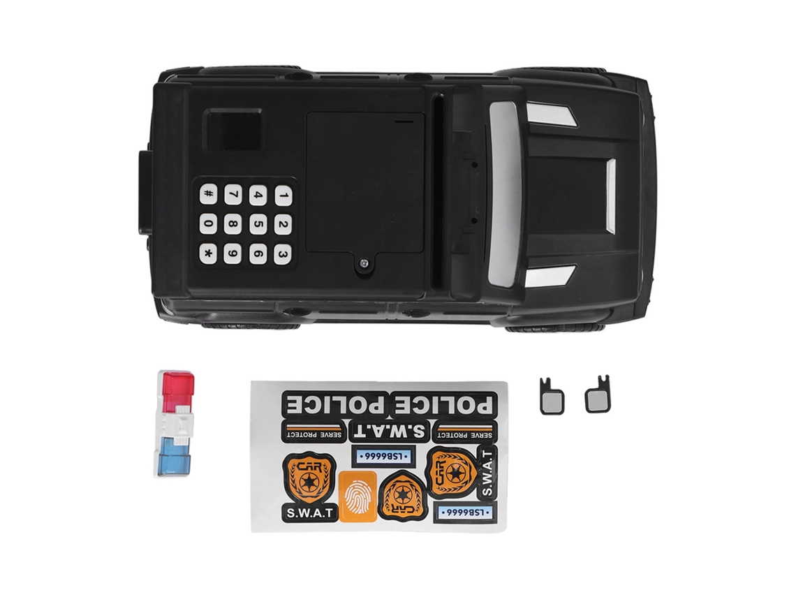 Rebe-caja De Ahorros Automática De Carro Con Huella Digital Y Contraseña Para Niños Color Negro Para Monedas Y Efectivo