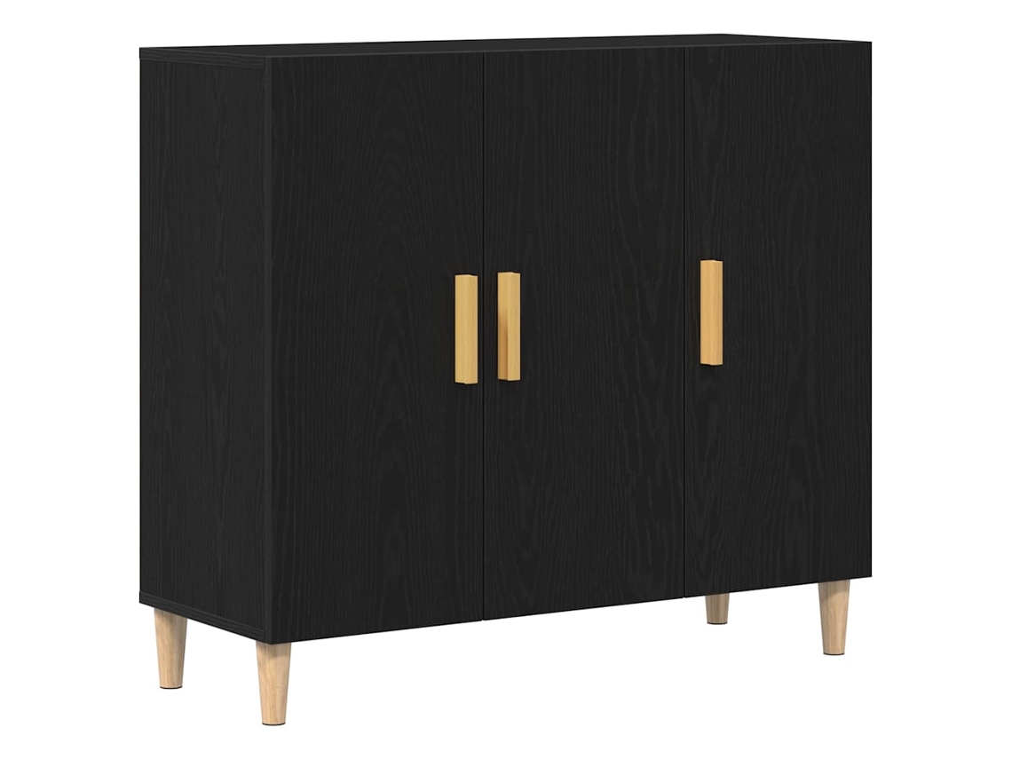 Maison Exclusive - Aparador Roble Negro 90 X 34 X 80 Cm Madera De Ingeniería