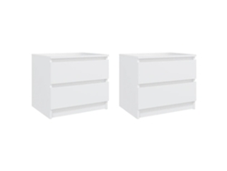 Mesitas de Noche LOVELY HOME Mesinha 2 Pcs 50X39X43,5 Cm Contraplacado Branco