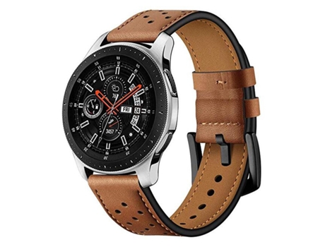 Correa de reloj inteligente para Samsung Galaxy Watch Active 2 de 22 mm Sport con ojal de cuero (marrón)