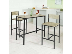 Conjunto de Comedor SOBUY (Marrón y Negro - MDF y Metal - 89x45x86.5cm)