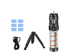 Linterna 4 en 1, luz ambiental y lámpara repelente de mosquitos, recargable con 5 niveles de luz ajustables, versión con soporte.