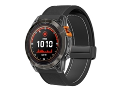 Bracelete Para Garmin (22mm) - Silicone Dobrável - Fivela Magnética - Liberação Rápida Preto E Branco