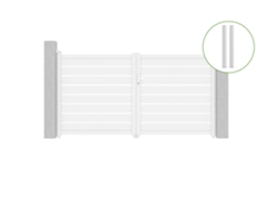 Puerta abatible 3m VOGEL Al.160cm aluminio blanco 2 postes 15x15cm Al.190cm BL CASANOOV