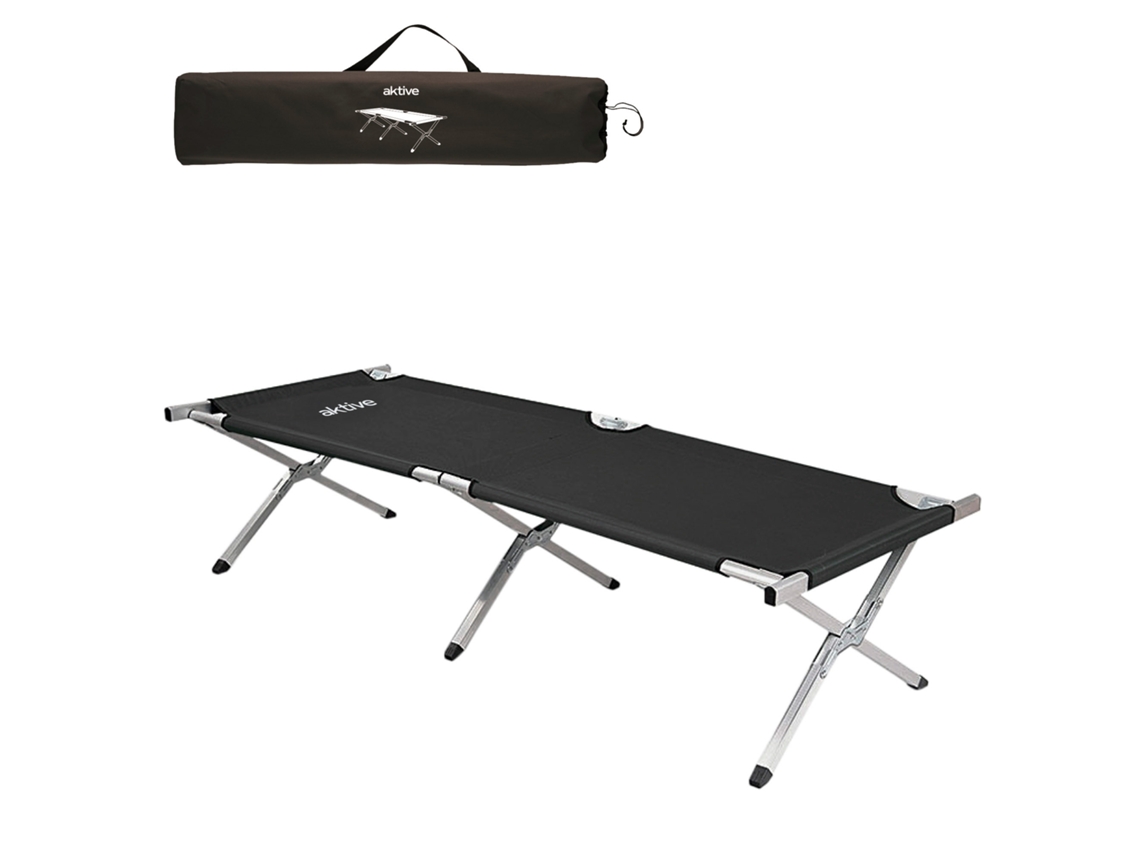 Cama plegable camping negro AKTIVE