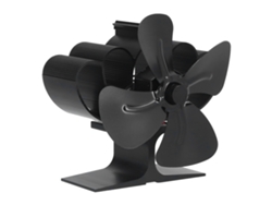 Ventilador Mini Para Estufa Con 4 Aspas Silenciosas Para Estufas De Leña, Pellets Y Gas, Fabricado En Aleación De Aluminio.
