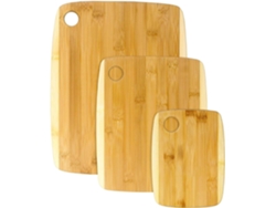 Set de 3 tablas para cortar alimentos de bambú, tabla de picar madera para cocinar Robusta y Resistente absorbe la humedad COSHANO