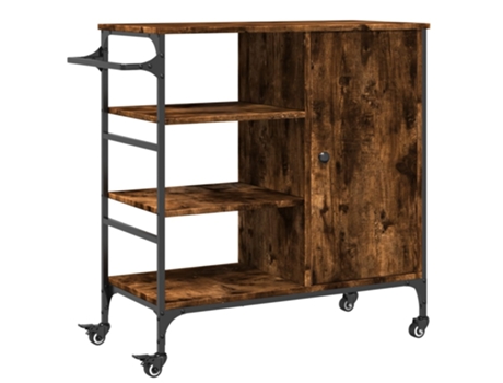Carrito de cocina de madera roble ahumado VIDAXL (87,5x38,5x84,5 cm)
