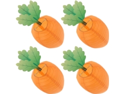 Farolillos de papel de Pascua de 20 cm, juego de 4 adornos colgantes con forma de zanahoria, ideales para fiestas de primavera, guirnalda decorativa GOKOCO