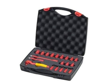 WIHA Juego de llaves de carraca aisladas de 1/4" 21 uds. caja incluida (43025)