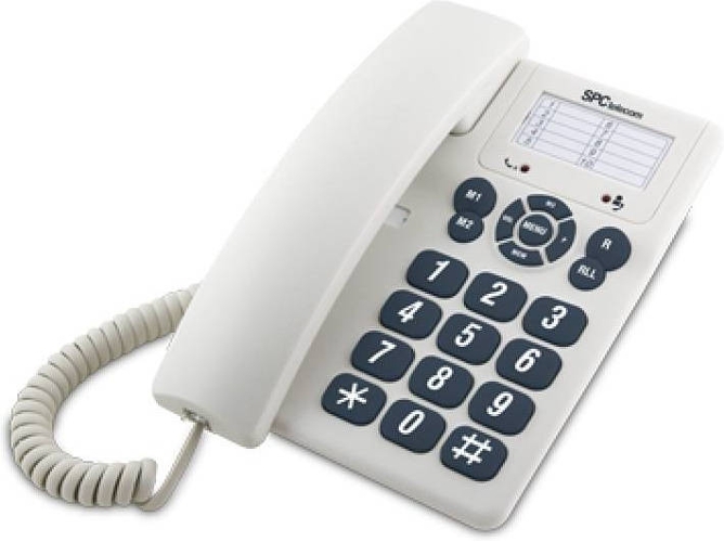 3602 Blanco Spc telecom telefono original fijo con 3 memorias directas y 10 indirectas