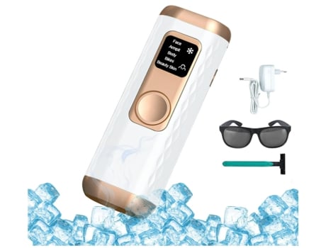 Dispositivo de depilación láser IPL: función de enfriamiento por hielo para depilación láser indolora con 3 funciones HR/SC/RA y 5 niveles de energ...