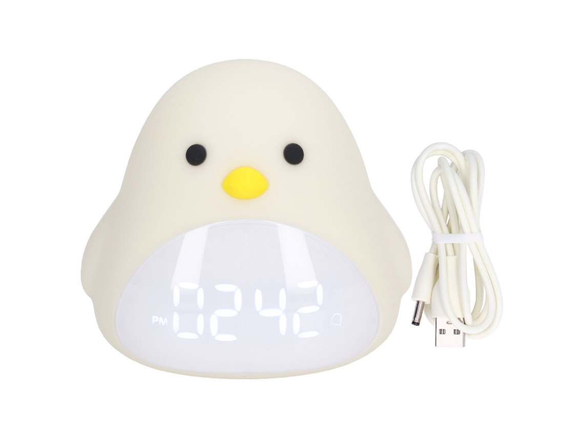 Reloj Despertador Con Forma De Pájaro Adorable, Lámpara Noche Led Carga Usb, Dibujos Animados, Luz N