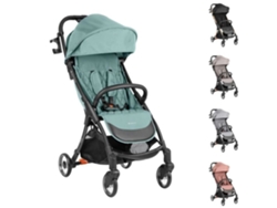 Cochecito Cloe plegable con estructura de aluminio y portabebidas, hasta 22 kg, color verde oscuro, Kikkaboo