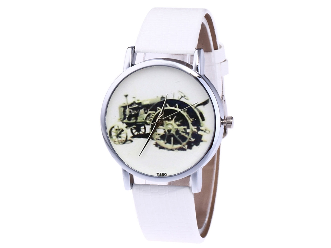 Reloj Unisex De Cuarzo Para Parejas Con Correa Ultrafina De Piel Sintética (blanco)