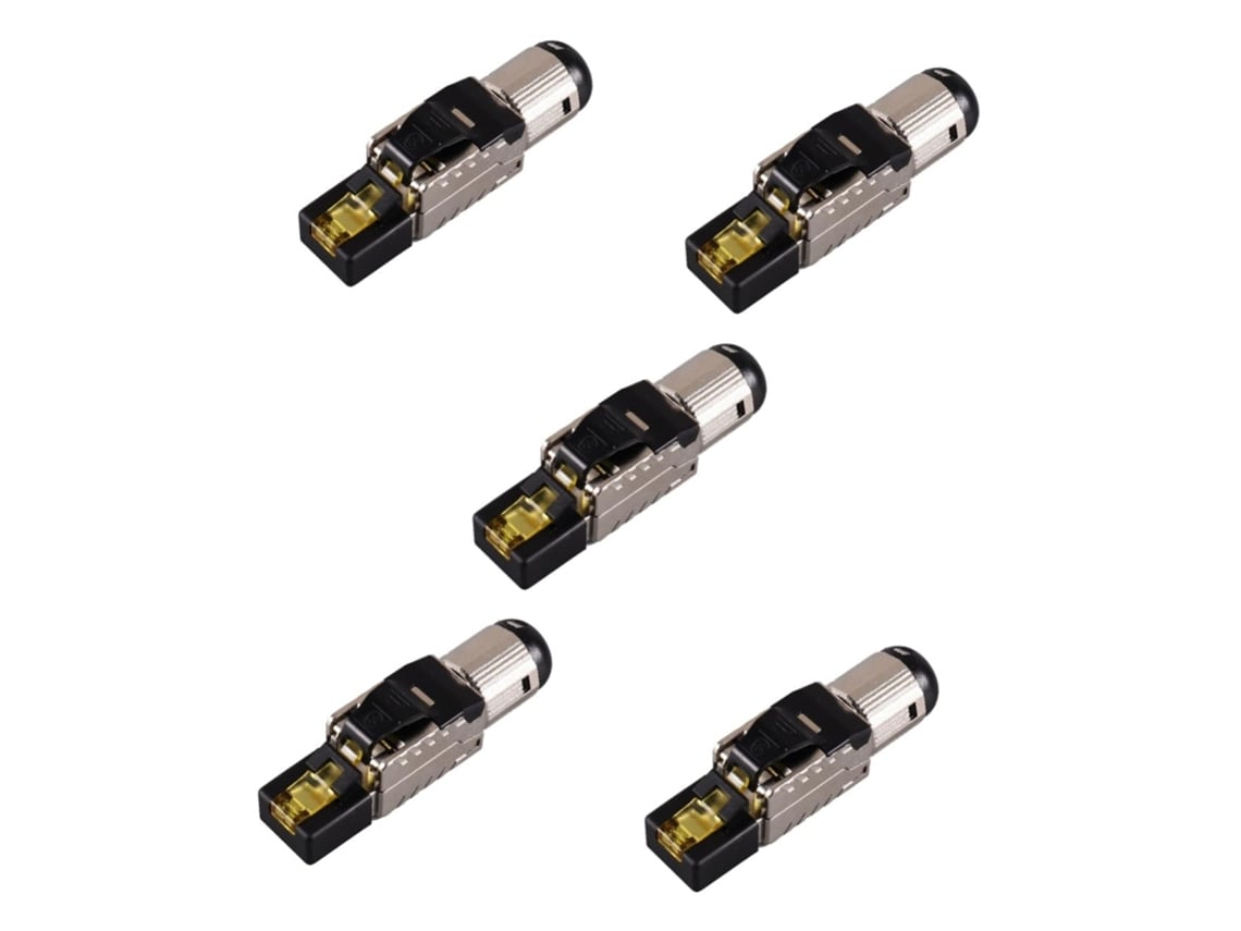 Conector Ethernet De 5 Peças Com Crimpagem Sem Ferramentas, Modular E Blindado.