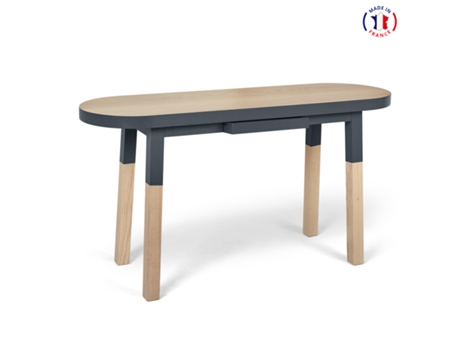Consola Ovalada MON PETIT MEUBLE FRANÇAIS (Gris Chocolate Tanis - Madera - 140 x 75 x 45 cm)