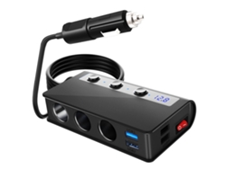 Cargador De Coche Slw002 De 180 W Con 4 Puertos Usb, Qc3.0, Carga Rápida, Adaptador Divisor De 12 V/24 V