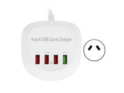 Cargador Usb (portátil De 4 Puertos, Compatible Con Qc3.0)