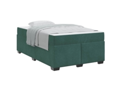 Maison Exclusive - Estructura De Cama Con Colchón Verde Oscuro 120 X 190 Cm Tela