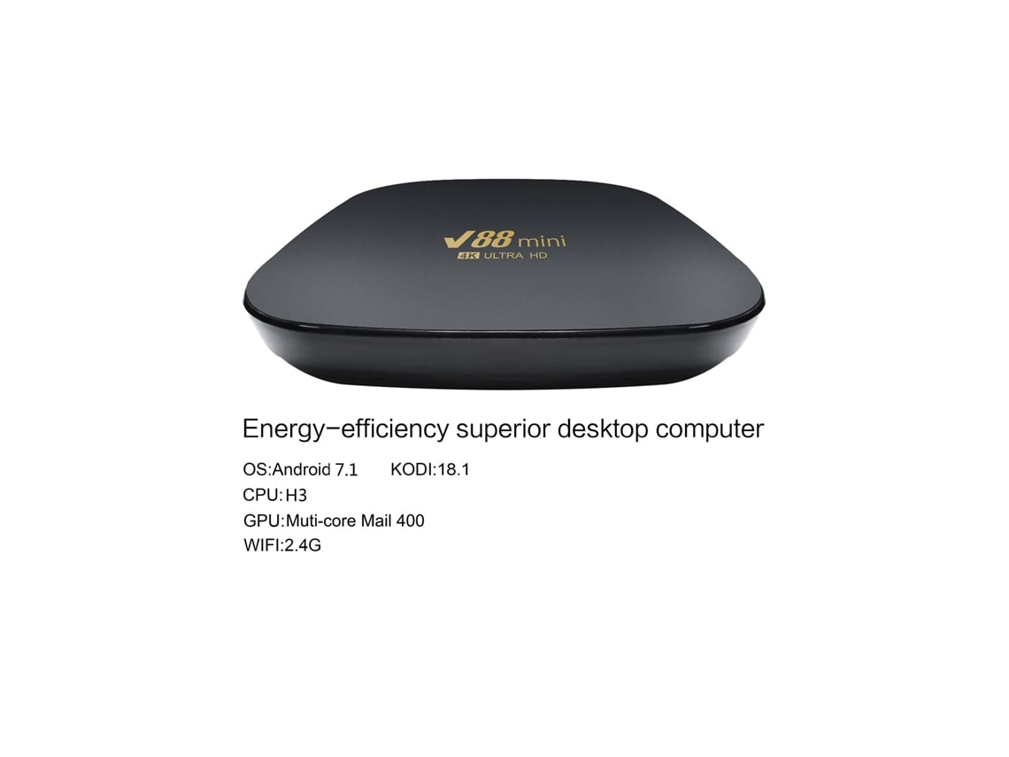 Decodificador De Tv V88mini Con Reproductor Multimedia De 1 Gb 8 Gb, Android 7.1, Decodificador De Tv H3 De Cuatro Núcleos, Wifi