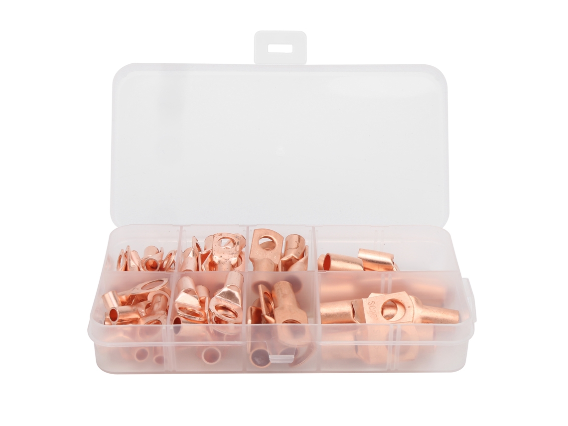 60 Piezas Terminales Anulares De Cobre Para Cable Electrico Conector De Crimpado Sc6-sc25