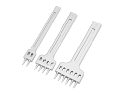3 Piezas Perforadora De Cuero De Púa Negra 2 4 6 Dientes Redondos Herramienta De Perforación Diy Para Coser Cuero Blanco