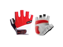 Guantes de ciclismo de medio dedo para hombre/mujer, antideslizantes, con absorción de impactos y transpirables (rojos)
