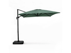 Cesare Parasol Rectangulaire 3x4m Déporté Rotatif Vert En Aluminium