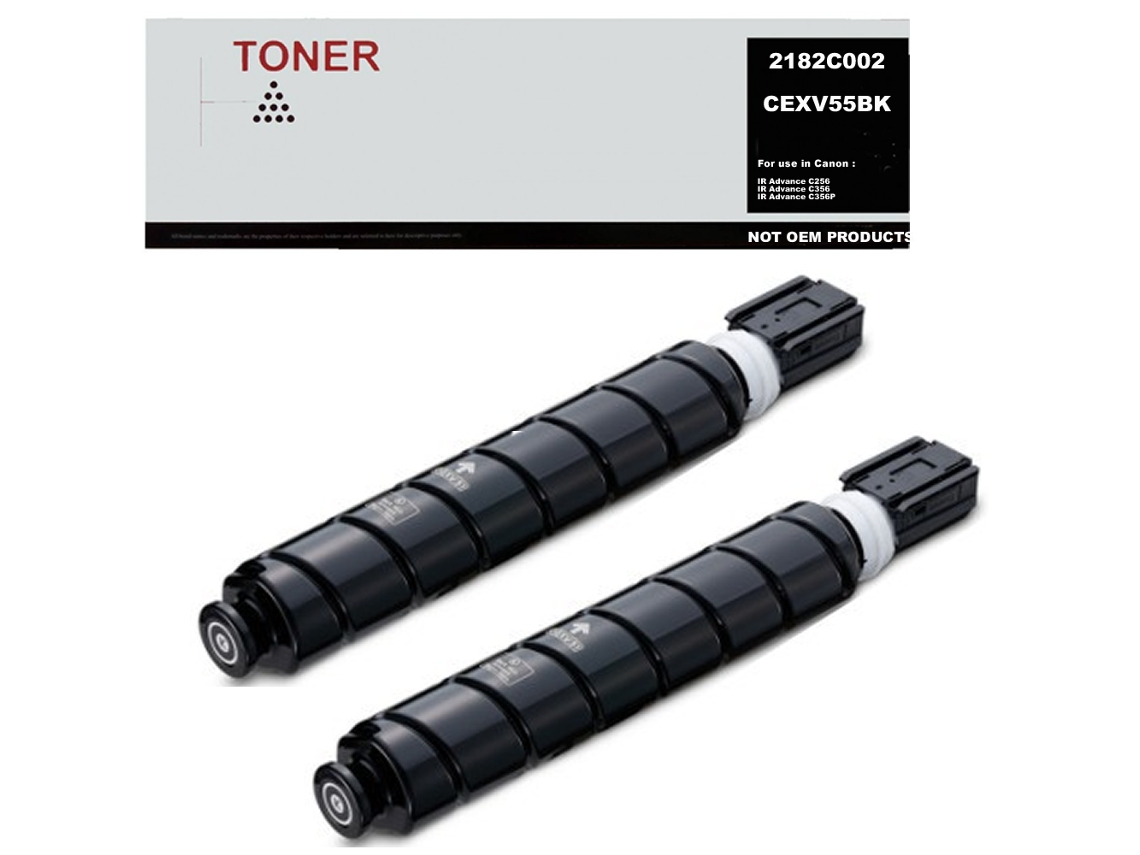 CEXV55 pack 2 cartuchos de toner negro compatible con Canon 2182C002 GENÉRICO
