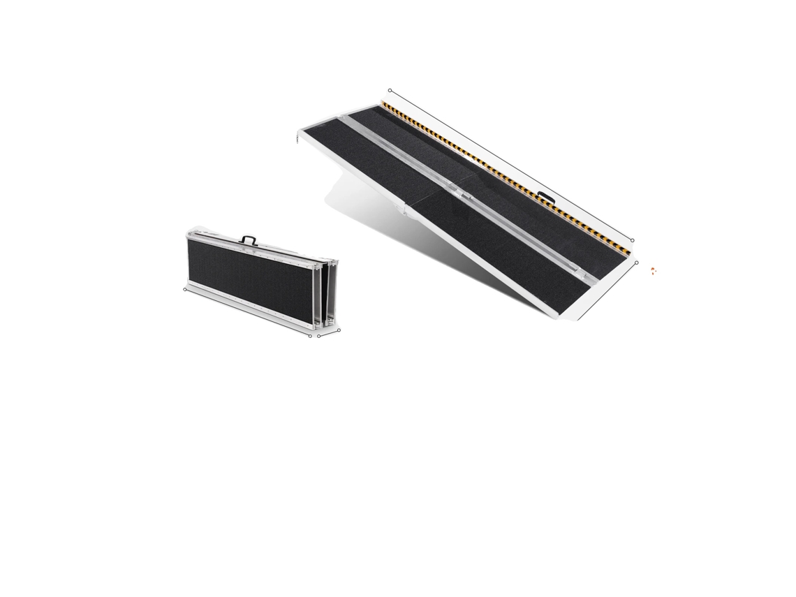 Rampa portátil para silla de ruedas, capacidad de 800 lb, superficie antideslizante, diseño plegable, 96 pulgadas OEM