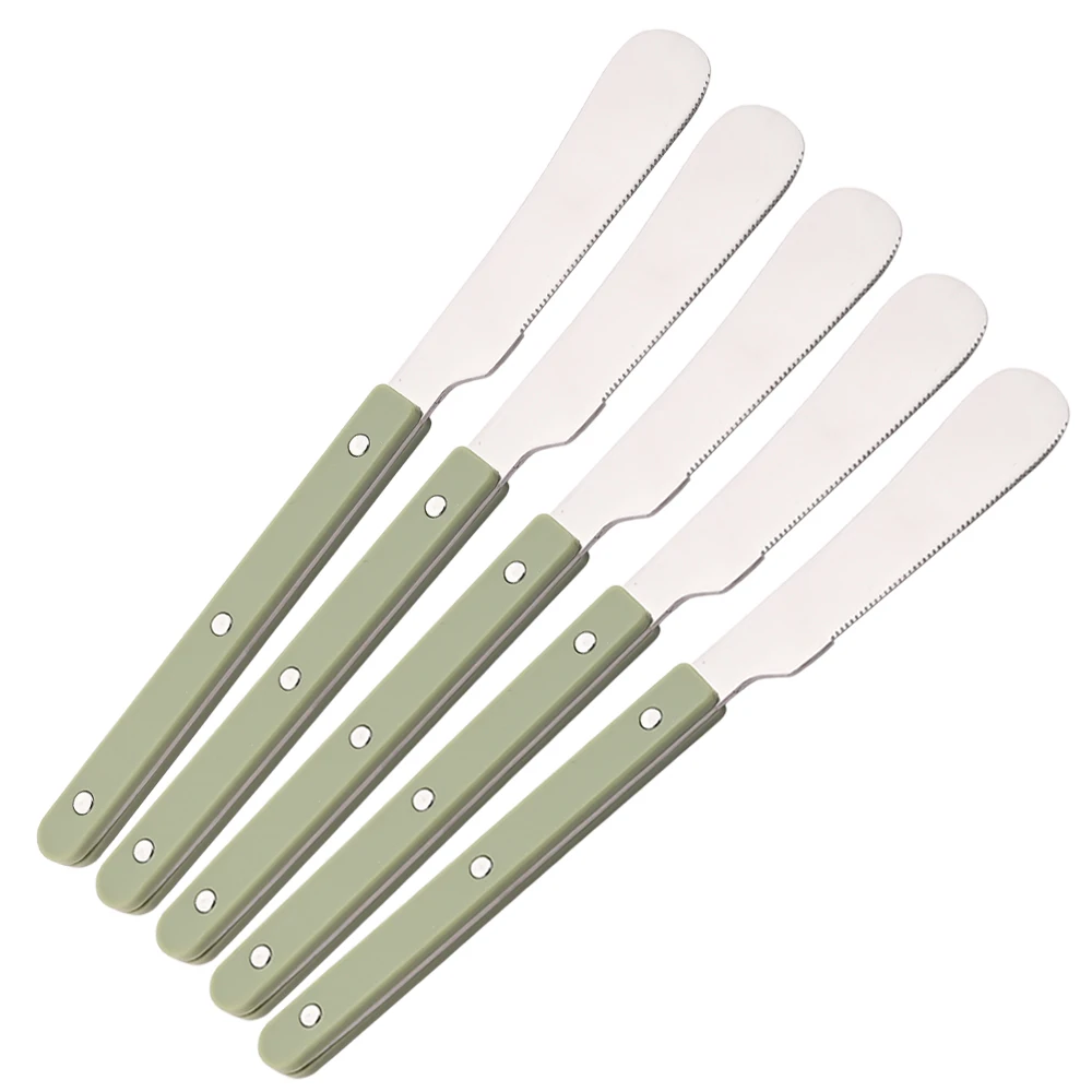 (verde, 5 Piezas) Cortador De Mantequilla, Untador De Queso Y Mermelada De Acero Inoxidable, Utensilio Multifuncional