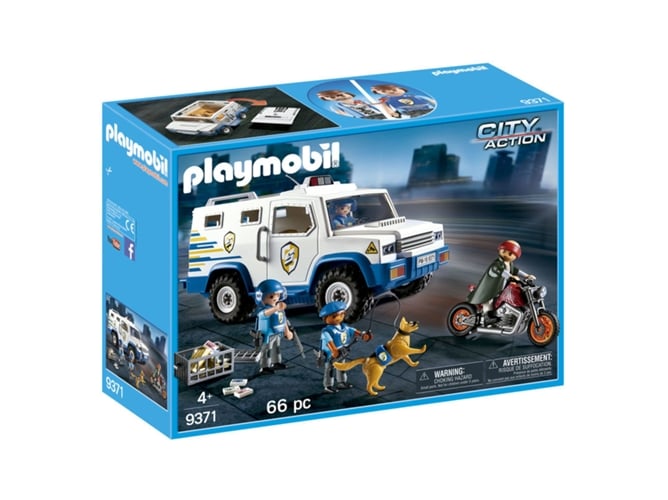PLAYMOBIL City Action: Vehículo blindado - 9371 (Edad Mínima: 4 - 66 Piezas)