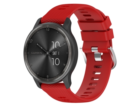 Correa de Reloj Inteligente para Garmin Forerunner 245 20 mm Silicona de Color Sólido con Textura Cruzada (Rojo)