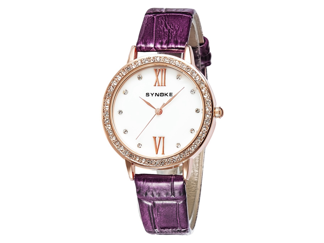 Reloj De Pulsera Informal Para Mujer Con Bonito Estampado, Correa De Pu, Movimiento De Cuarzo (rojo)