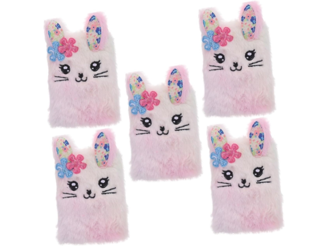 Piezas De Lindos Cuadernos De Papelería De Peluche Con Forma De Conejito De Dibujos Animados Para La