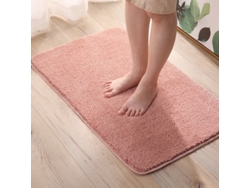 Alfombra de Baño LUUCOZK Antideslizantes Absorbentes Decoración Baño Secado Poliéster Rosa (60x90cm)